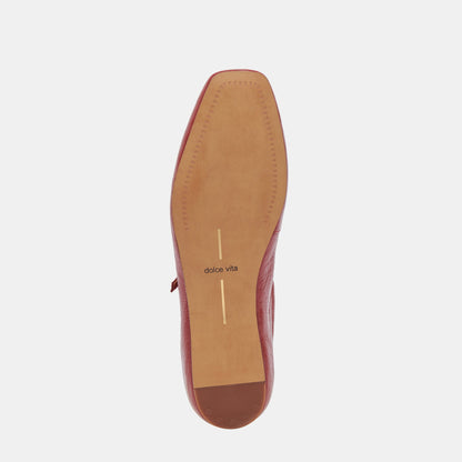Reyes Ballet Flats Red Crinkle Patent Dolce Vita