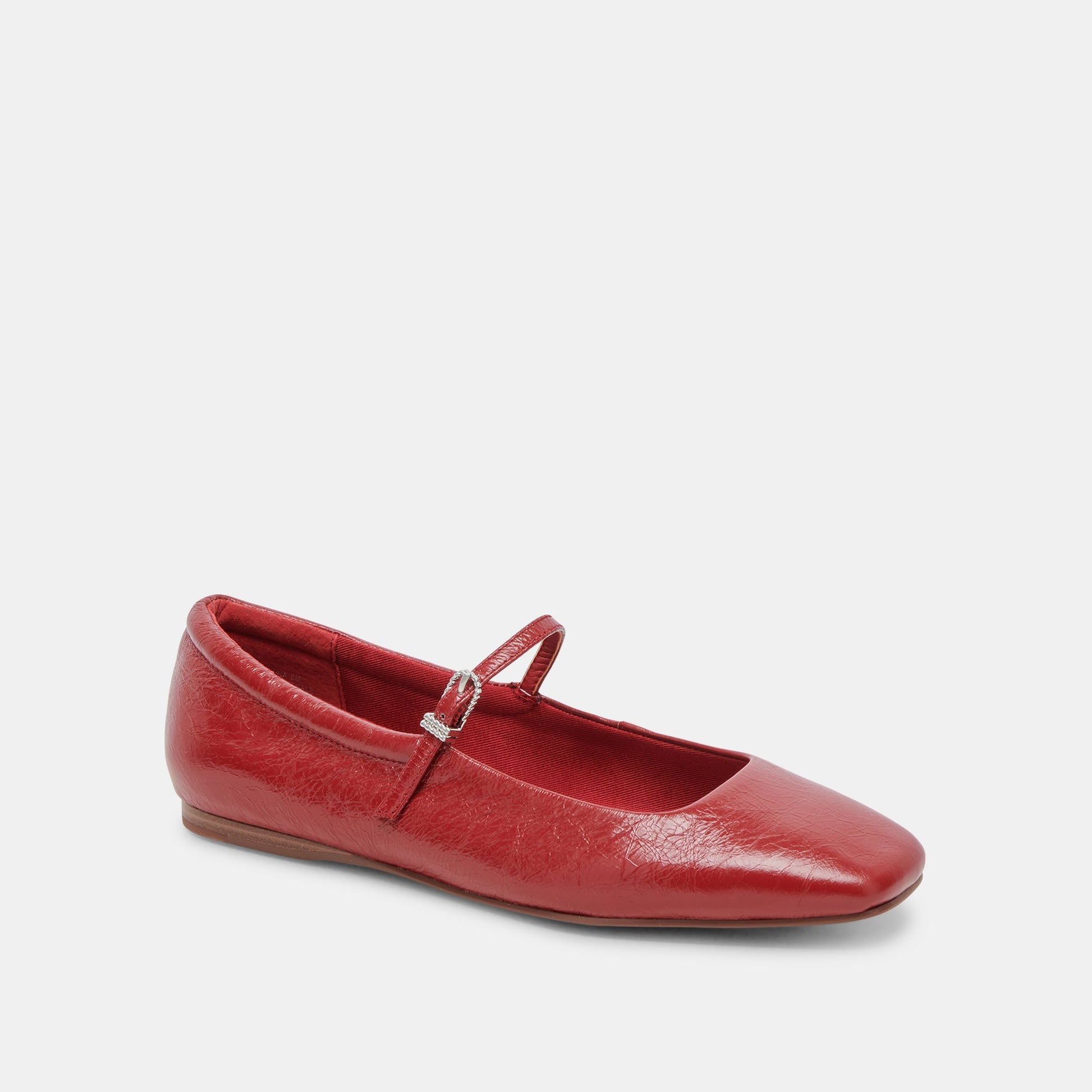 Reyes Ballet Flats Red Crinkle Patent Dolce Vita
