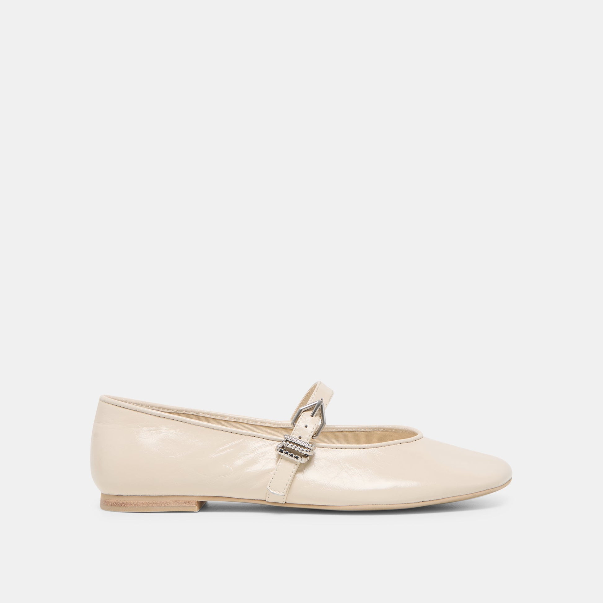 Alizza Creme Crinkle Patent Ballet Flats Dolce Vita