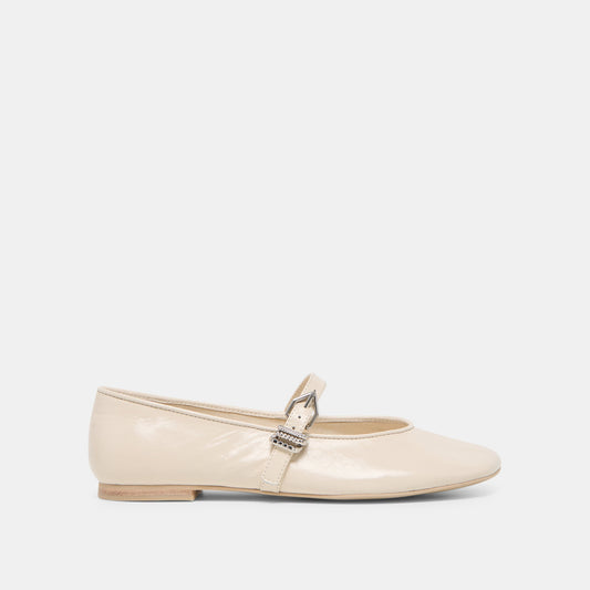 Alizza Creme Crinkle Patent Ballet Flats Dolce Vita