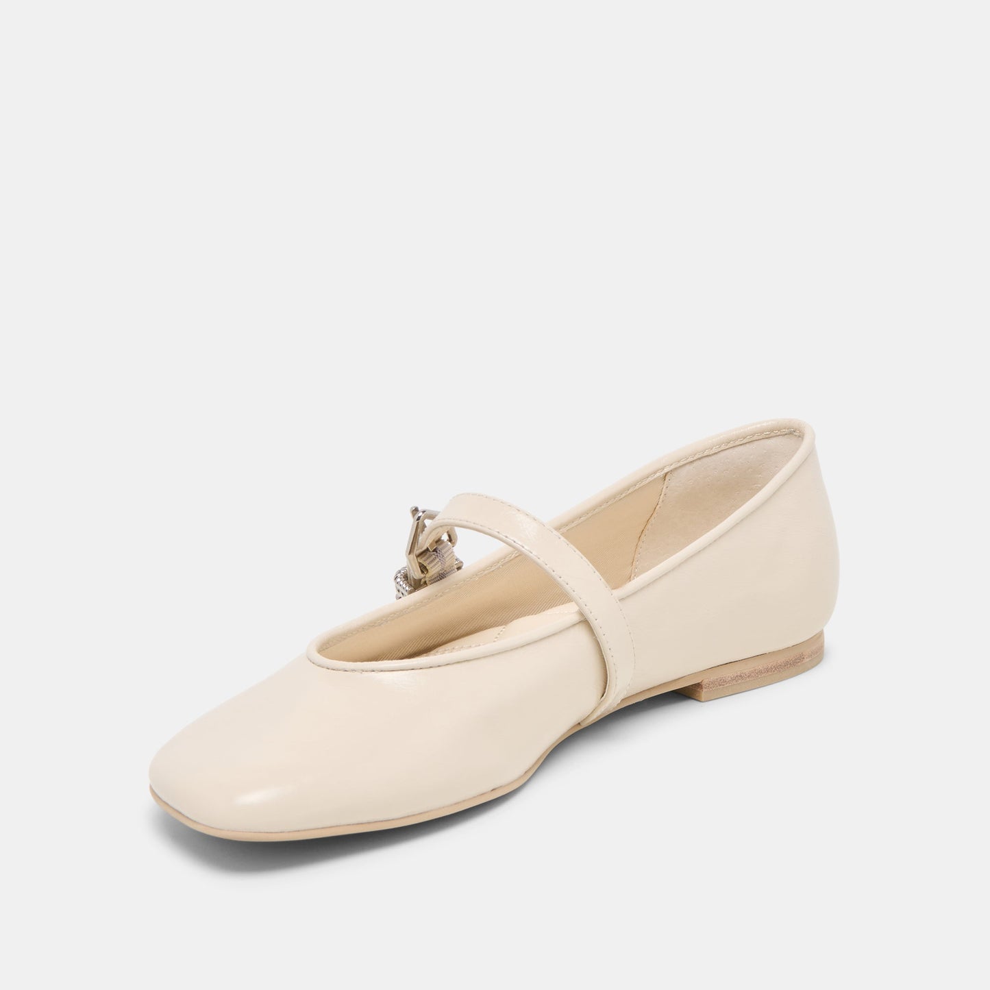Alizza Creme Crinkle Patent Ballet Flats Dolce Vita