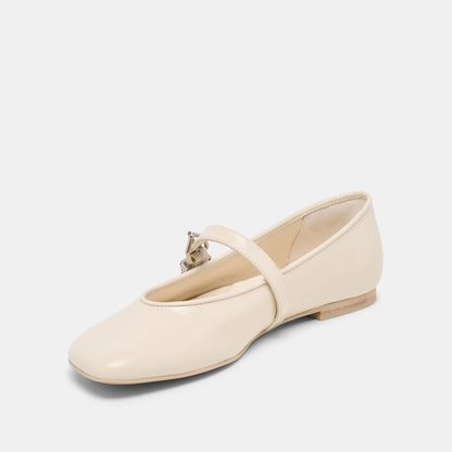 Alizza Creme Crinkle Patent Ballet Flats Dolce Vita