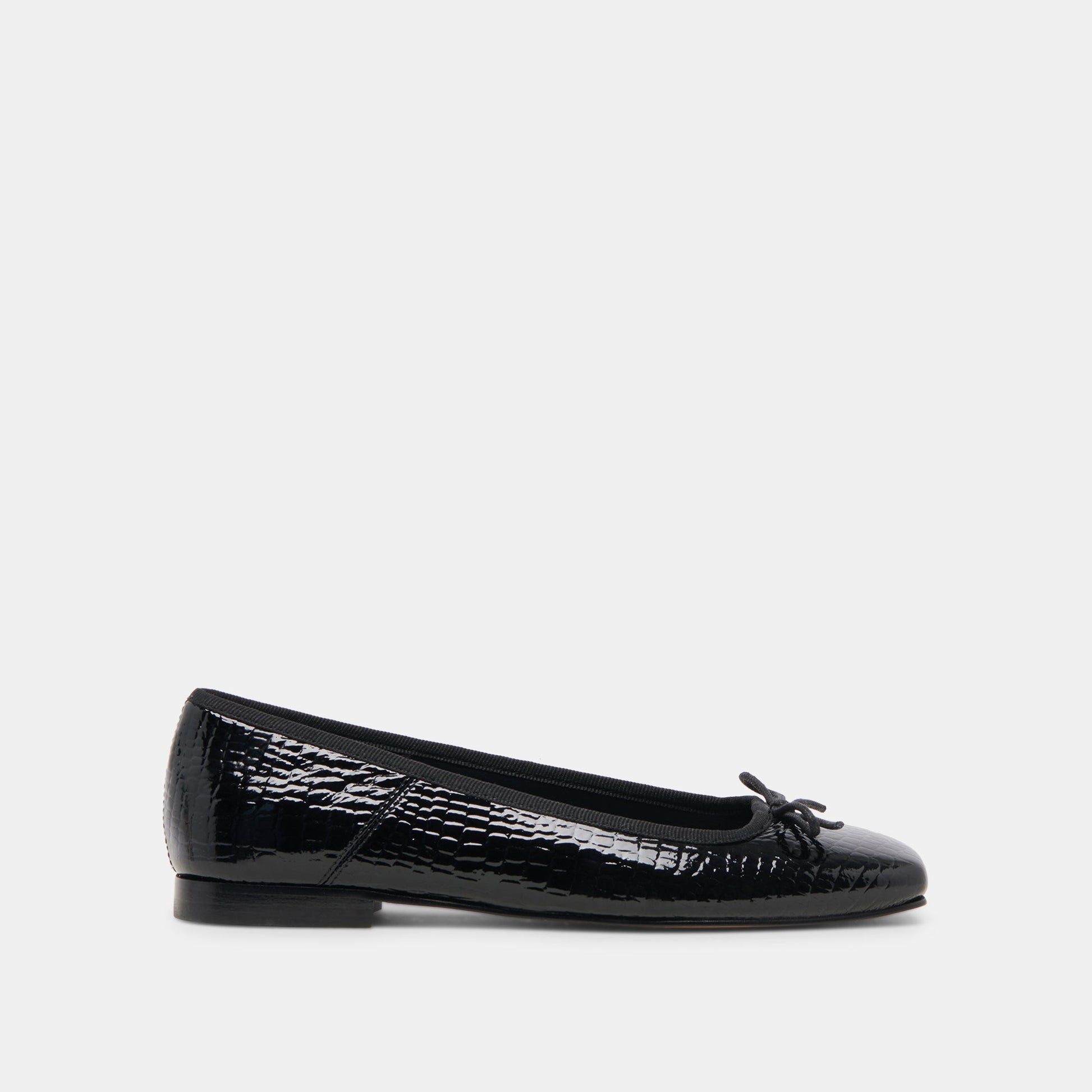 Anisa Ballet Flats NOIR EMBOSSED LEATHER Dolce Vita