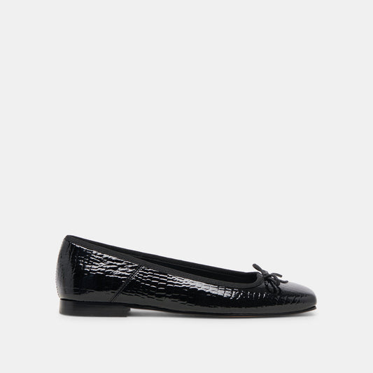 Anisa Ballet Flats NOIR EMBOSSED LEATHER Dolce Vita