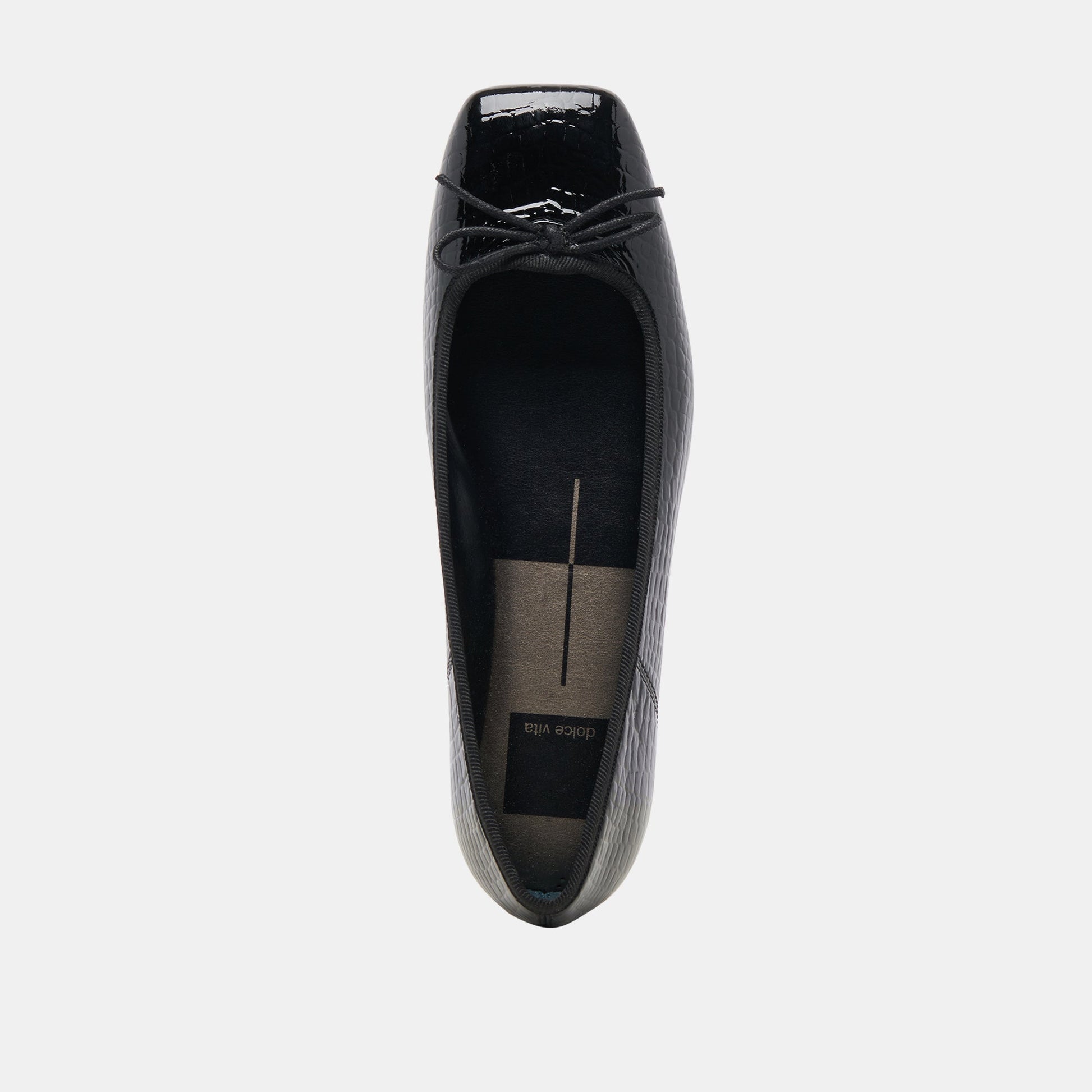 Anisa Ballet Flats NOIR EMBOSSED LEATHER Dolce Vita