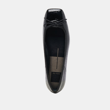 Anisa Ballet Flats NOIR EMBOSSED LEATHER Dolce Vita