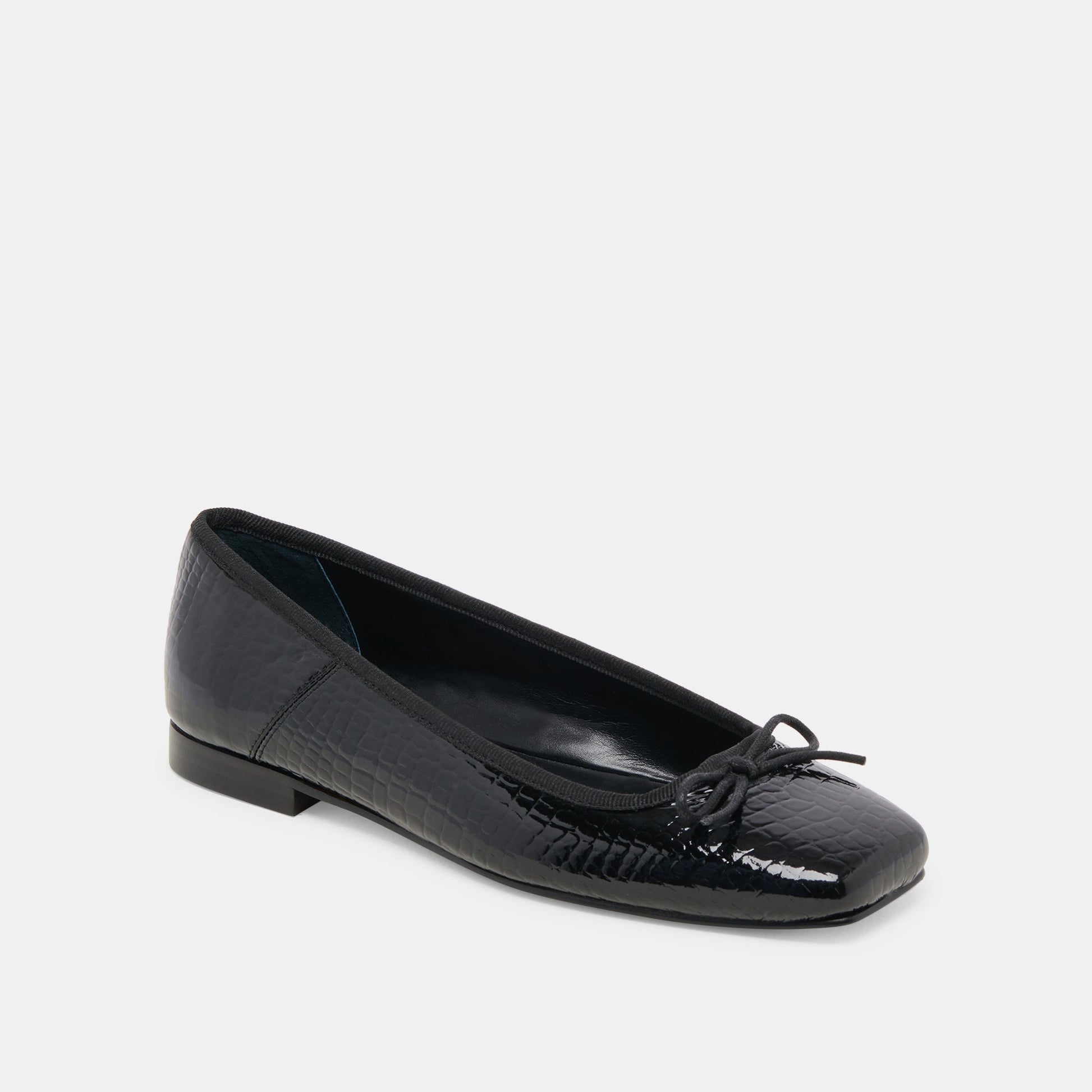 Anisa Ballet Flats NOIR EMBOSSED LEATHER Dolce Vita