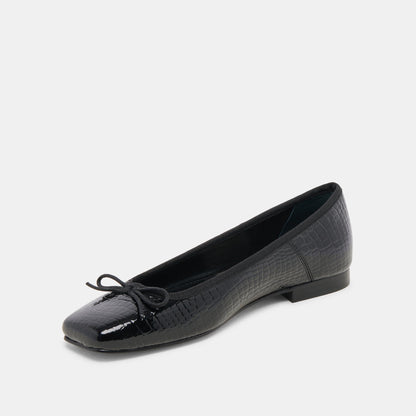 Anisa Ballet Flats NOIR EMBOSSED LEATHER Dolce Vita