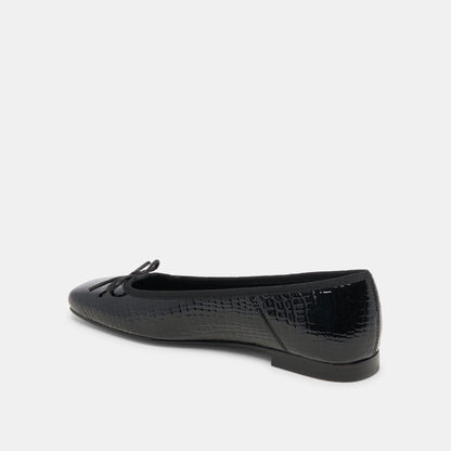 Anisa Ballet Flats NOIR EMBOSSED LEATHER Dolce Vita