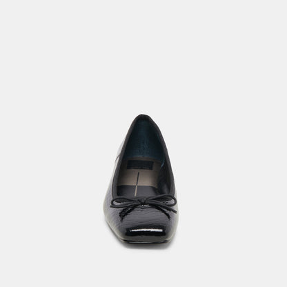 Anisa Ballet Flats NOIR EMBOSSED LEATHER Dolce Vita