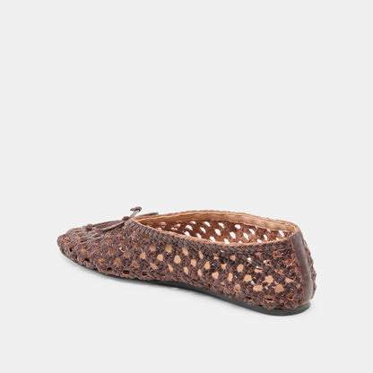 Edda Brown Woven Leather Ballet Flats Dolce Vita