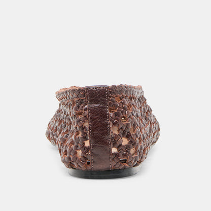 Edda Brown Woven Leather Ballet Flats Dolce Vita