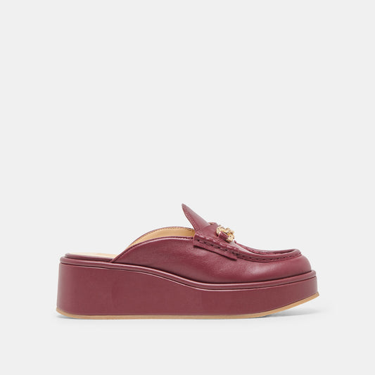 Dorrel Maroon Leather Loafers Dolce Vita