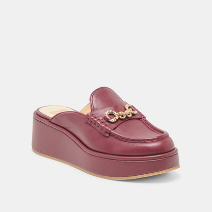 Dorrel Maroon Leather Loafers Dolce Vita
