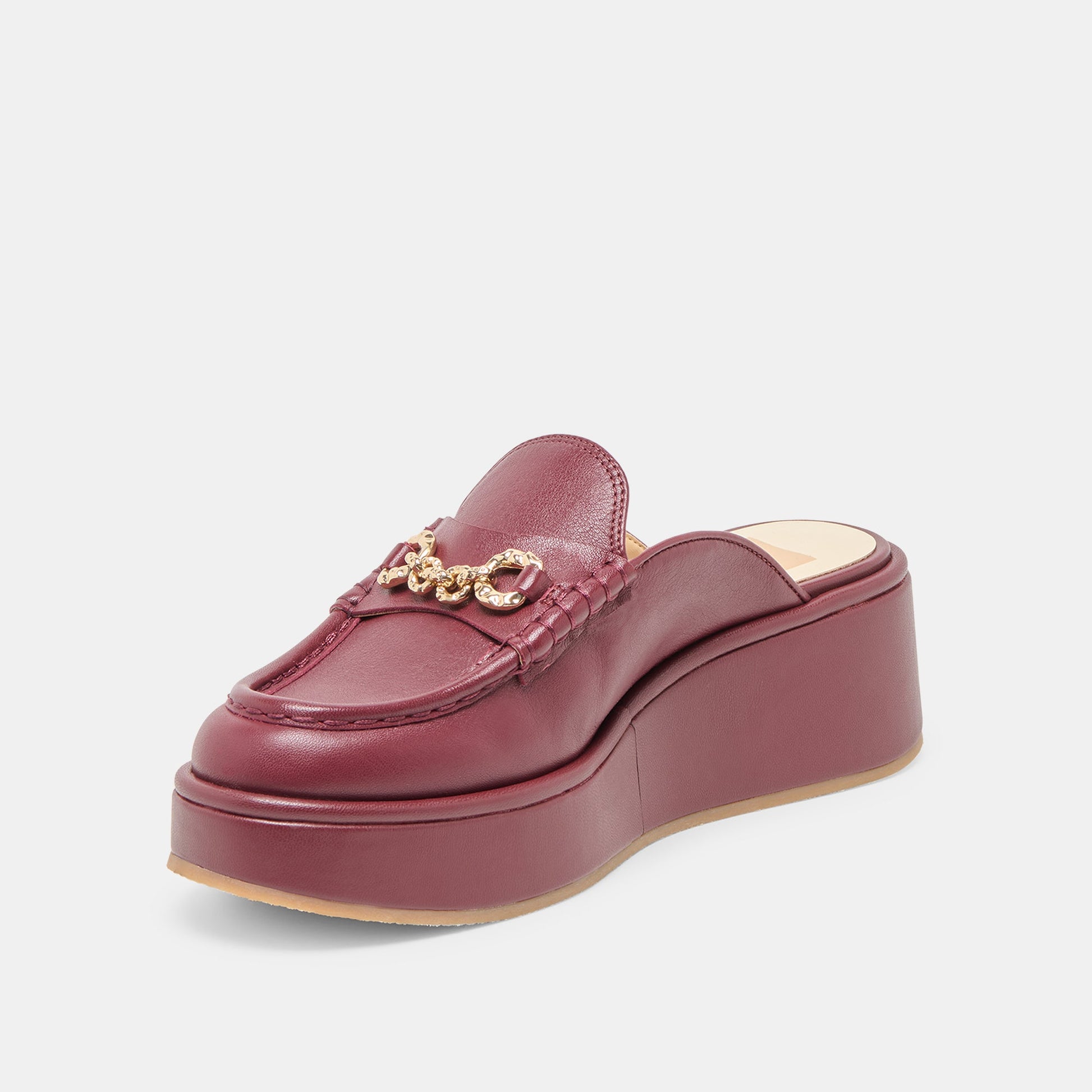 Dorrel Maroon Leather Loafers Dolce Vita