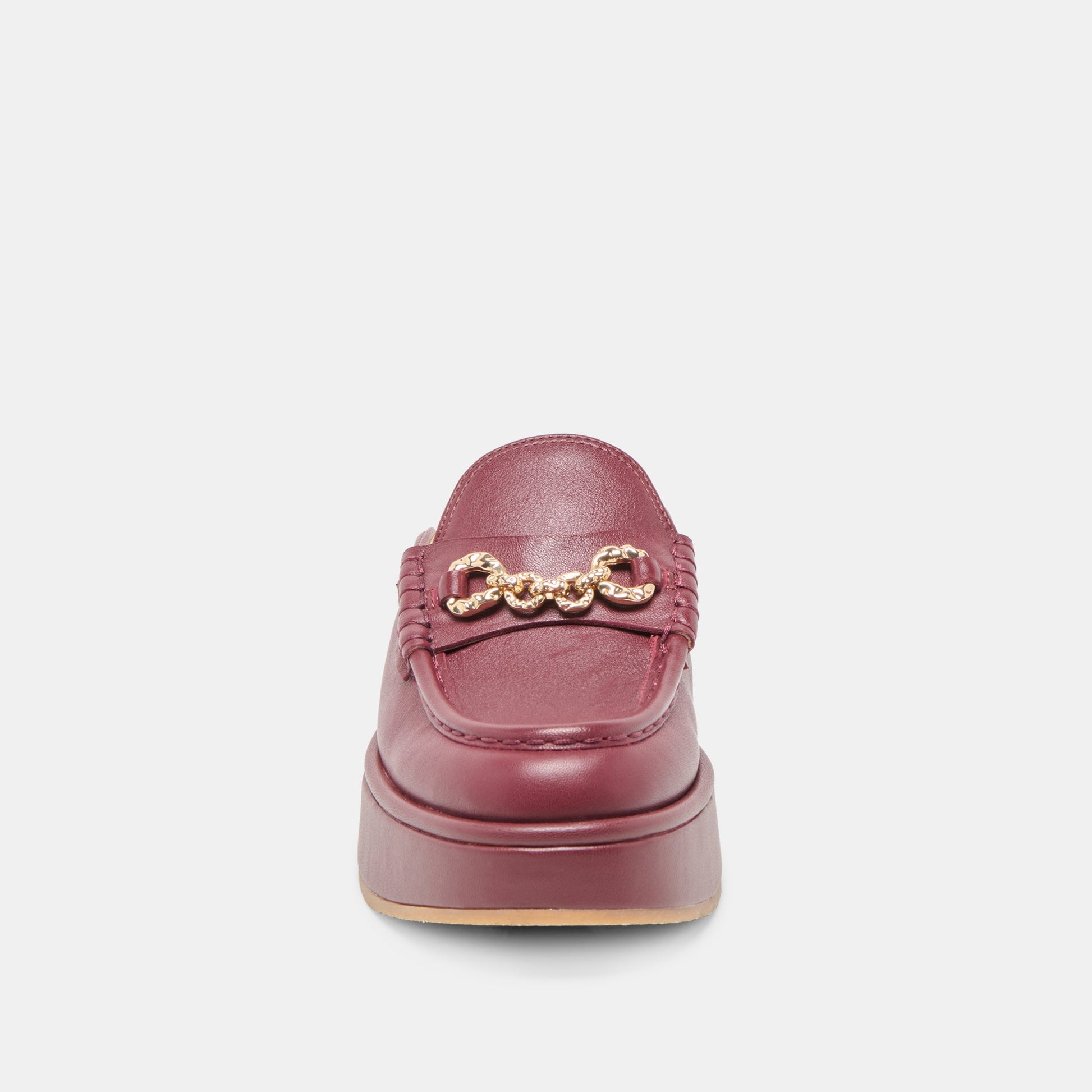 Dorrel Maroon Leather Loafers Dolce Vita