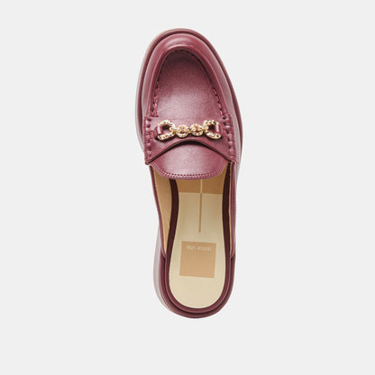Dorrel Maroon Leather Loafers Dolce Vita