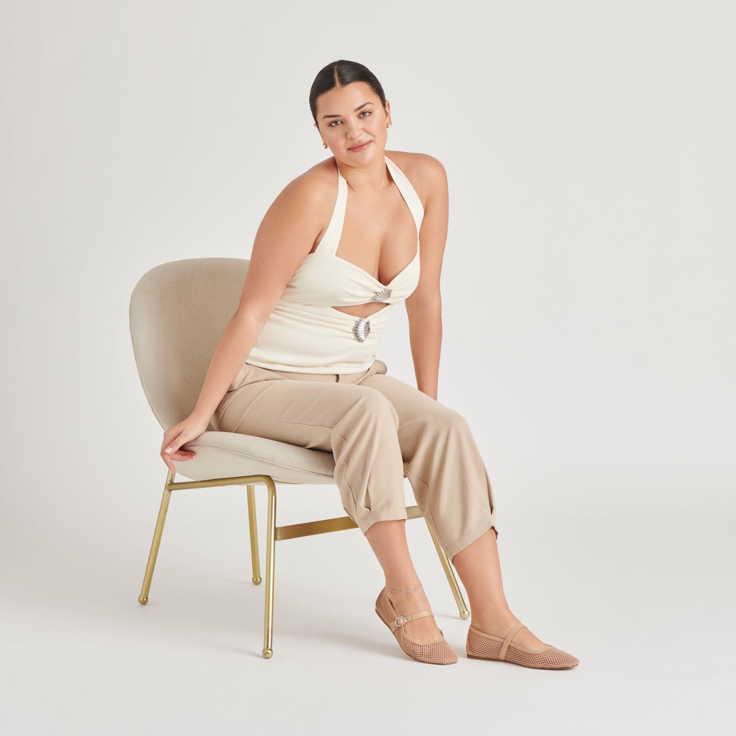 RODNI MESH BALLET FLATS LIGHT TAN WOVEN MESH Dolce Vita