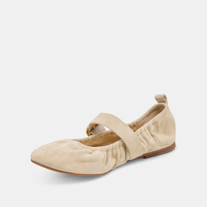 Caely Sesame Suede Ballet Flats Dolce Vita