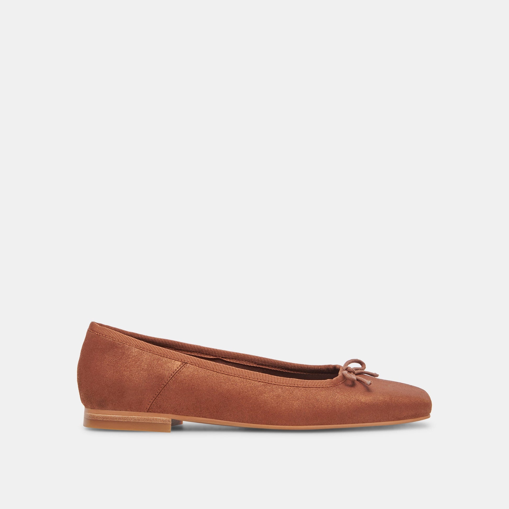 Anisa Wide Ballet Flats Copper Metallic Suede Dolce Vita