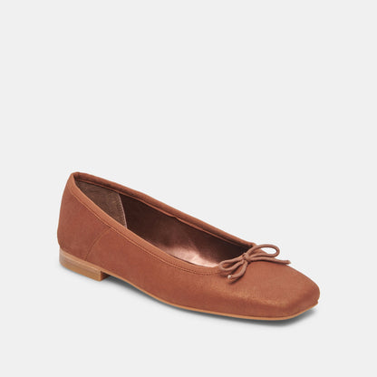 Anisa Wide Ballet Flats Copper Metallic Suede Dolce Vita
