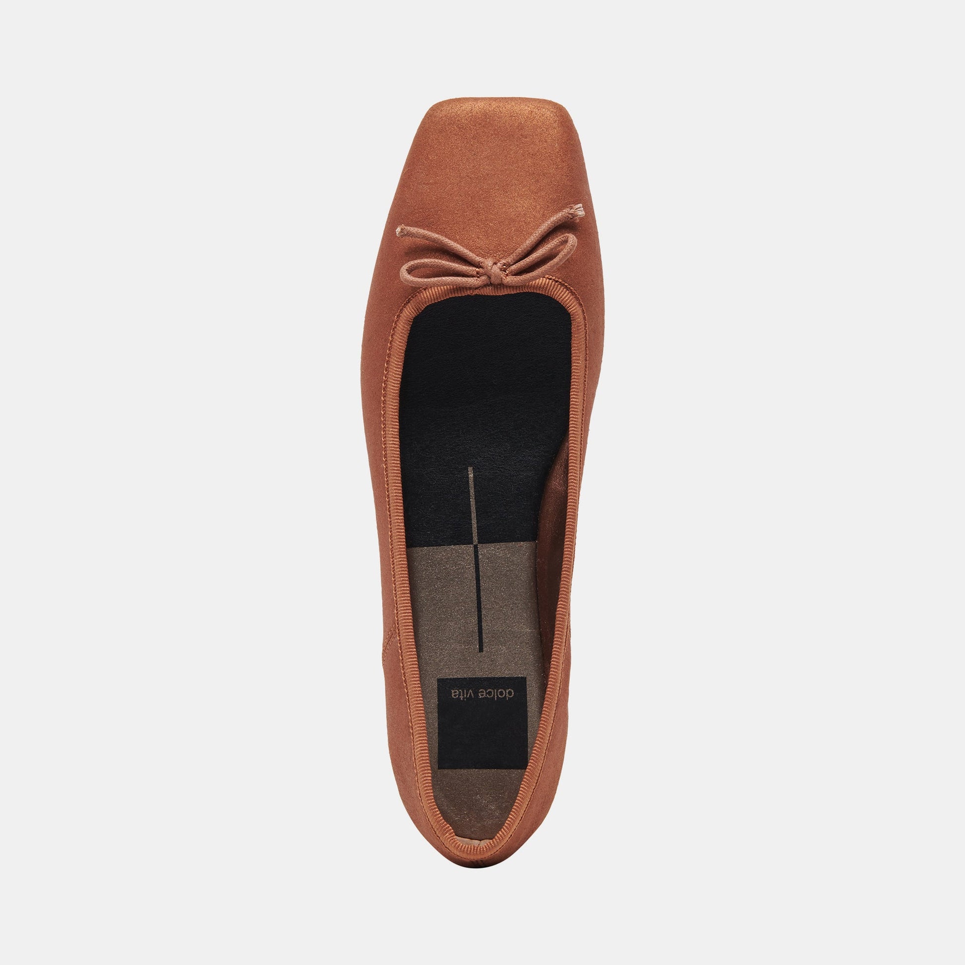 Anisa Wide Ballet Flats Copper Metallic Suede Dolce Vita