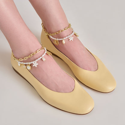Baiden Warm Natural Leather Ballet Flats Dolce Vita