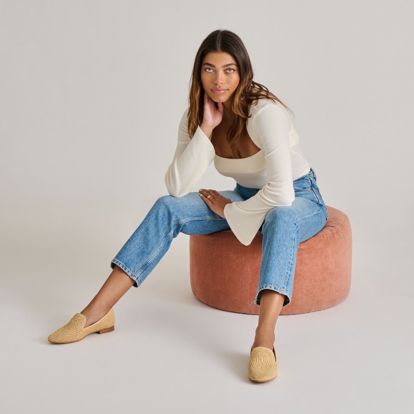 Baylen Natural Woven Raffia Flats Dolce Vita