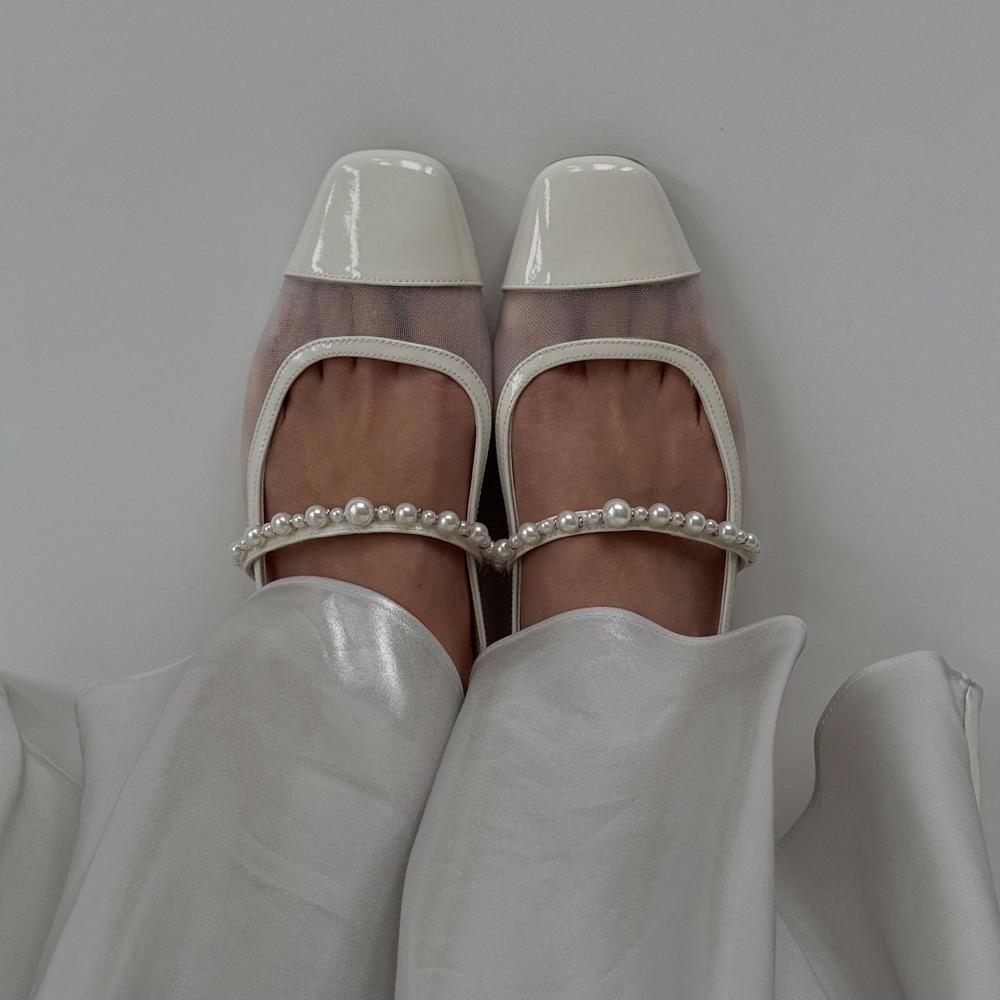 ROLLIN PEARL BALLET FLATS WHITE MESH Dolce Vita