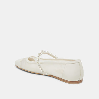 ROLLIN PEARL BALLET FLATS WHITE MESH Dolce Vita