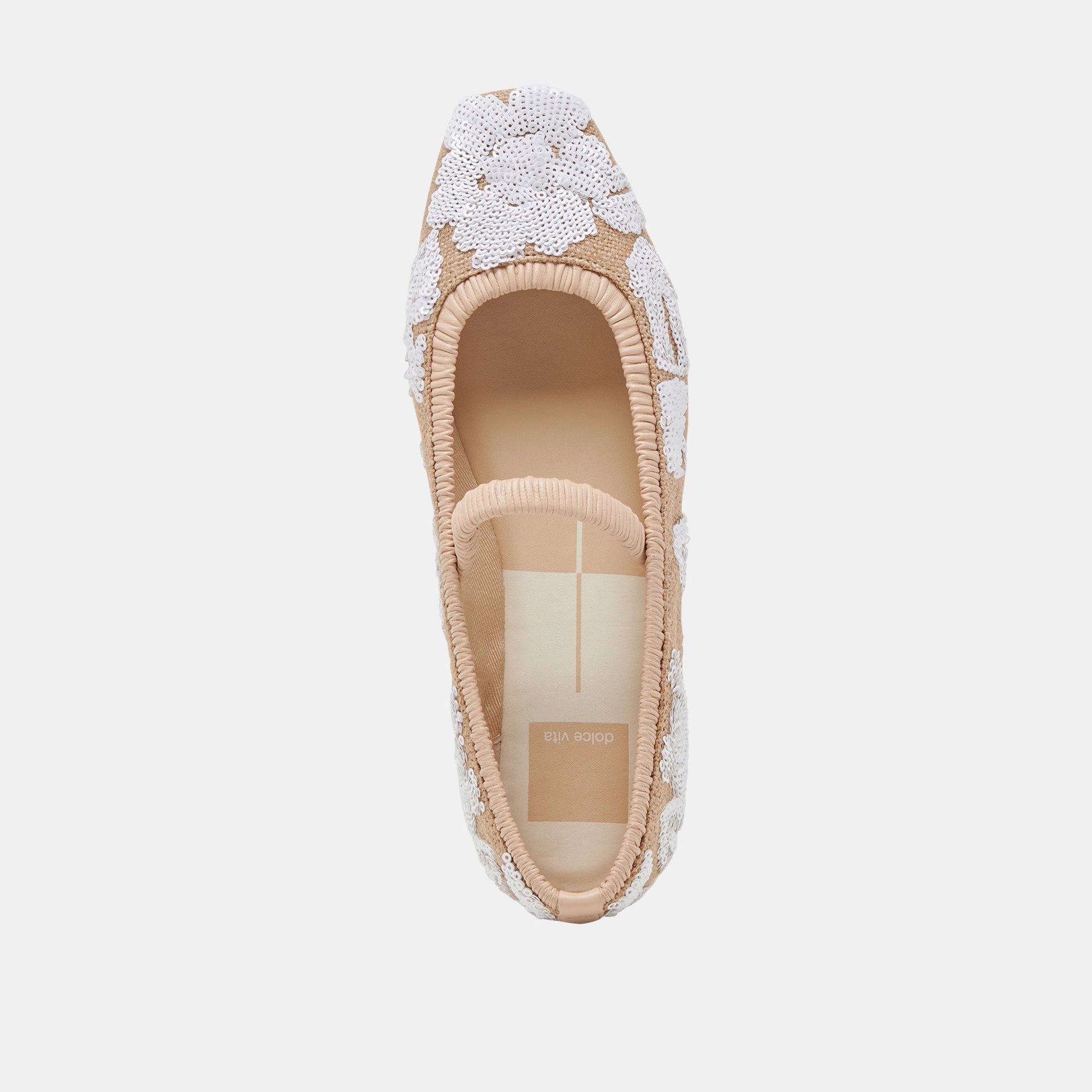 RHODIE BALLET FLATS NATURAL MULTI FLORAL SEQUIN Dolce Vita