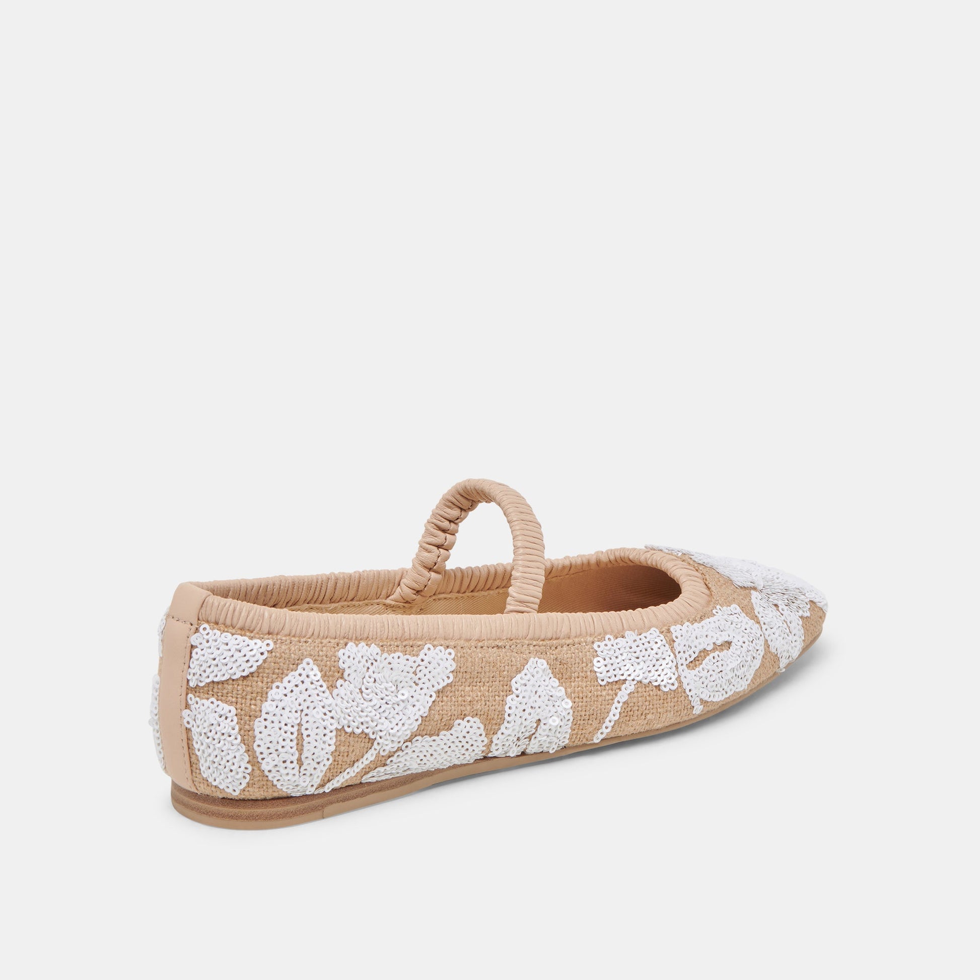 RHODIE BALLET FLATS NATURAL MULTI FLORAL SEQUIN Dolce Vita