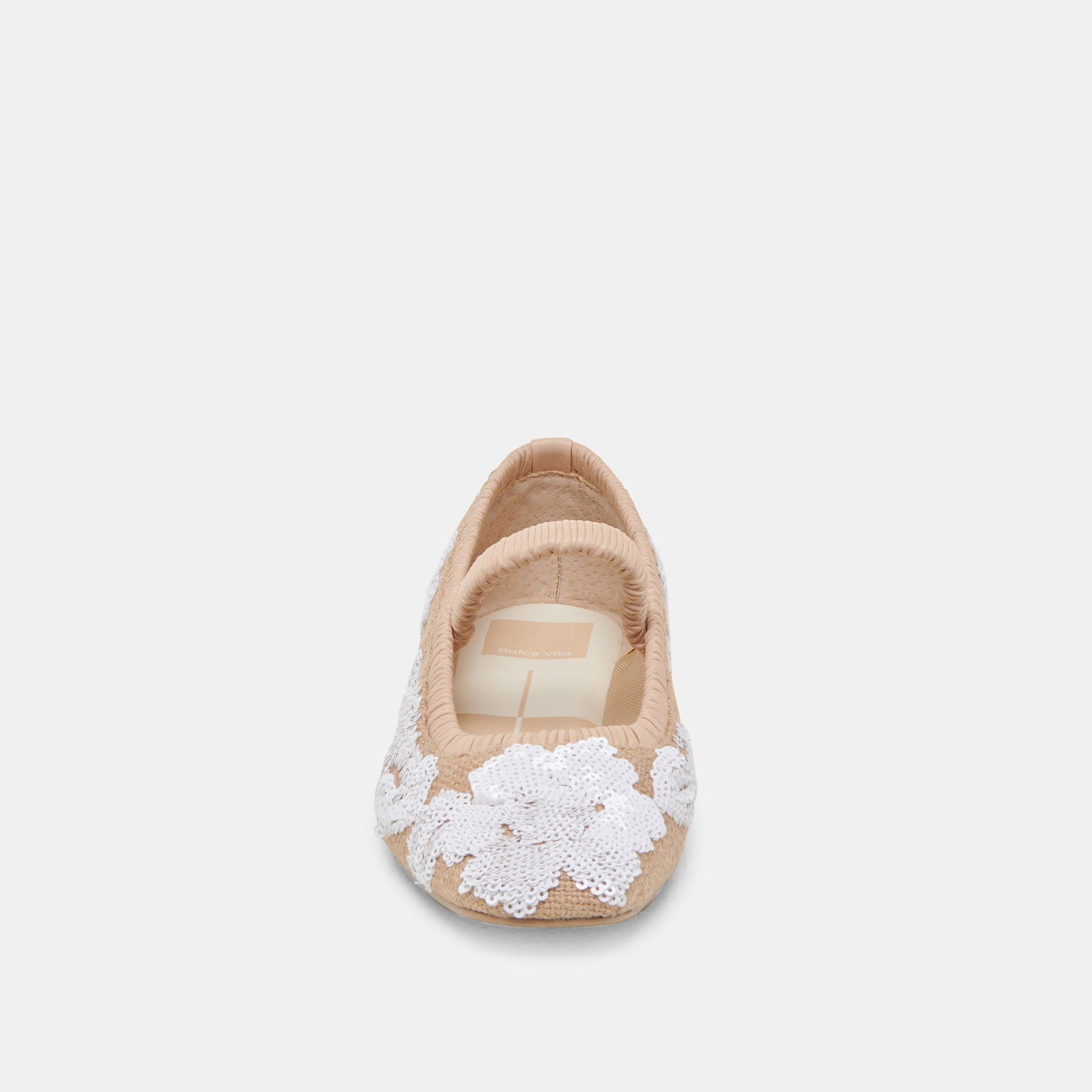 RHODIE BALLET FLATS NATURAL MULTI FLORAL SEQUIN Dolce Vita
