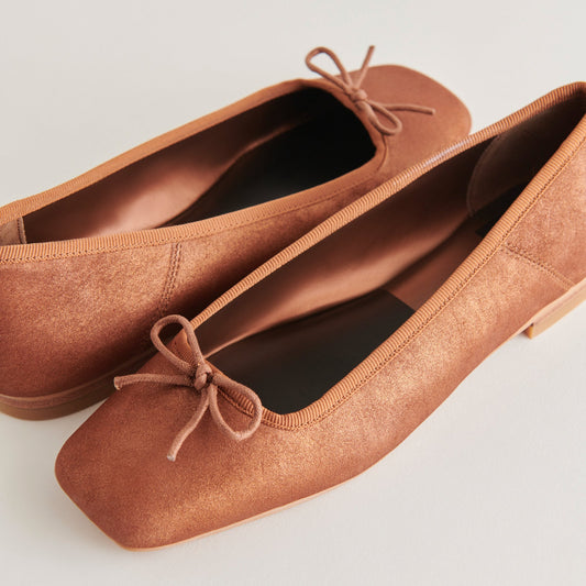 ANISA Ballet Flats Copper Metallic Suede Dolce Vita