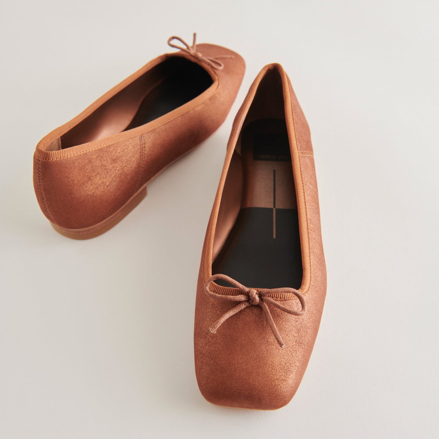 ANISA Ballet Flats Copper Metallic Suede Dolce Vita