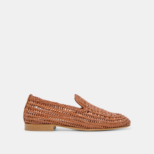 Armond Cognac Woven Leather Flats Dolce Vita