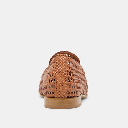 Armond Cognac Woven Leather Flats Dolce Vita