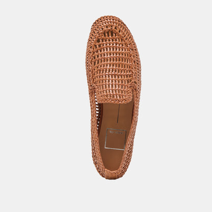 Armond Cognac Woven Leather Flats Dolce Vita