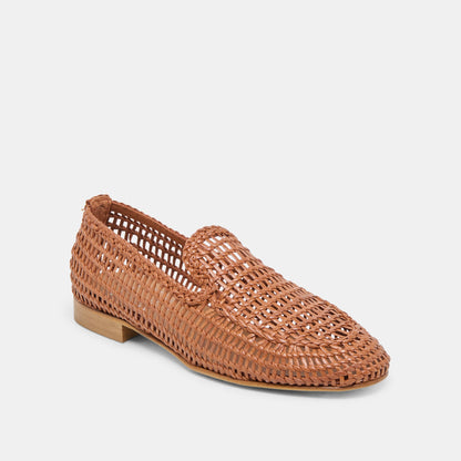 Armond Cognac Woven Leather Flats Dolce Vita