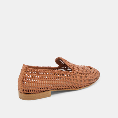 Armond Cognac Woven Leather Flats Dolce Vita