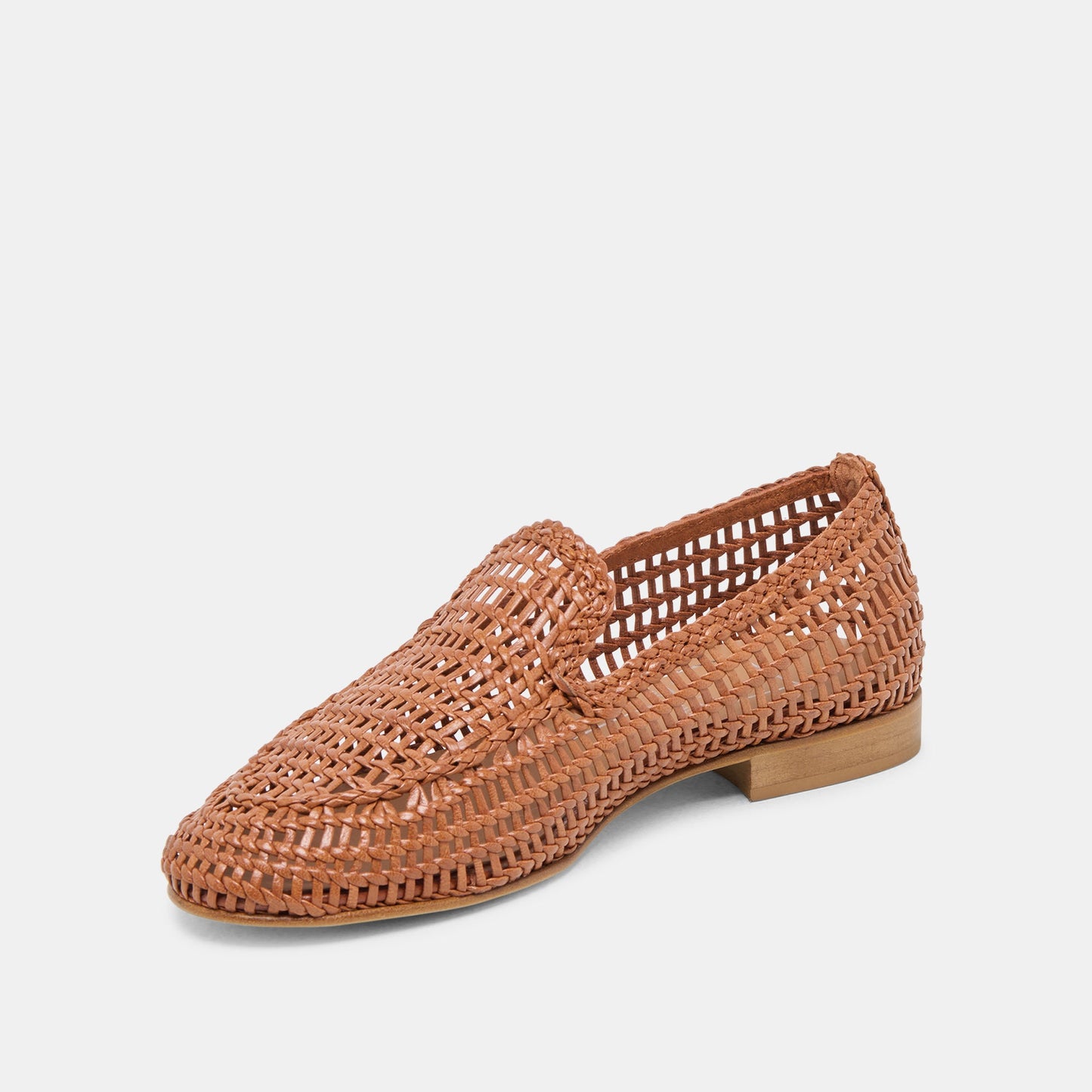 Armond Cognac Woven Leather Flats Dolce Vita