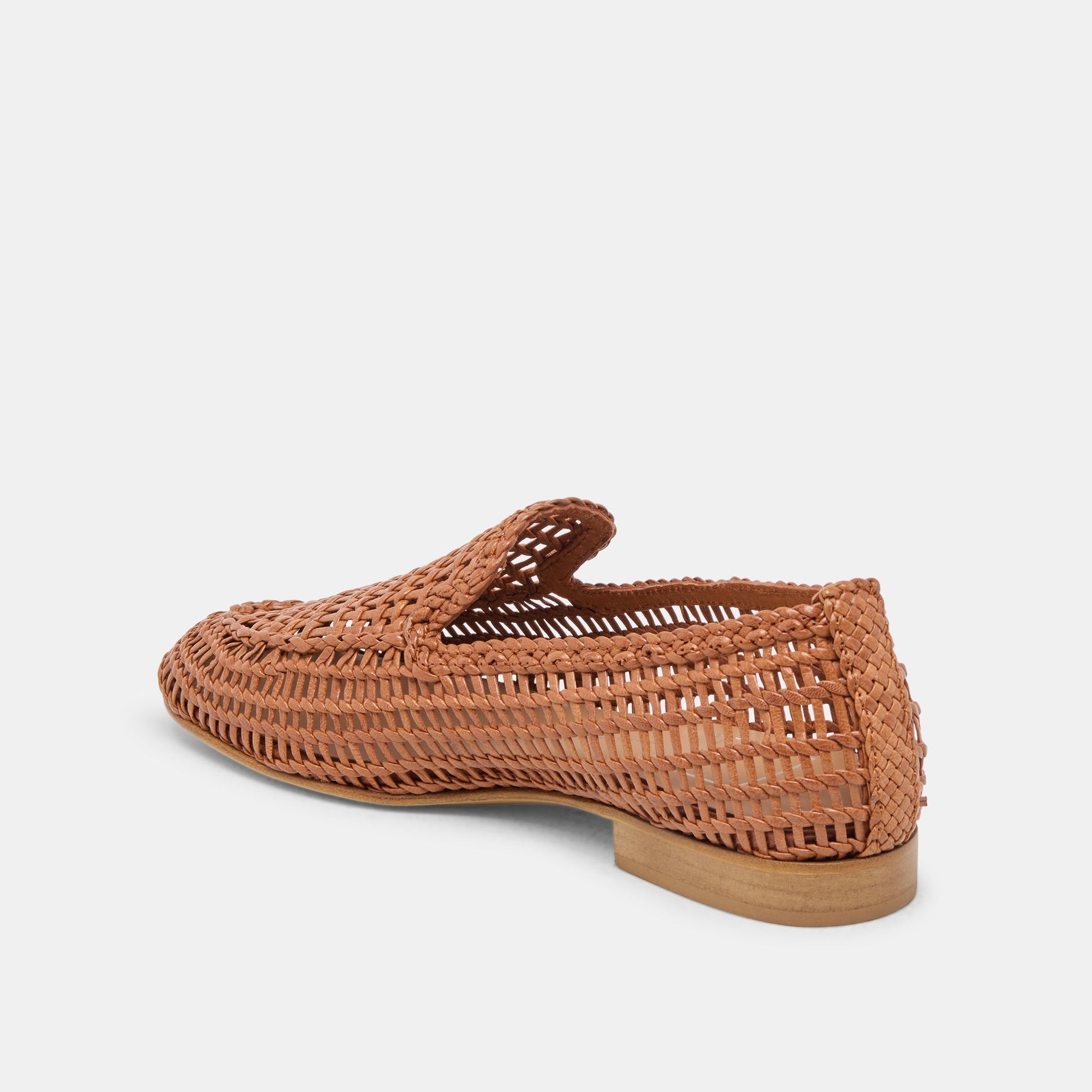 Armond Cognac Woven Leather Flats Dolce Vita