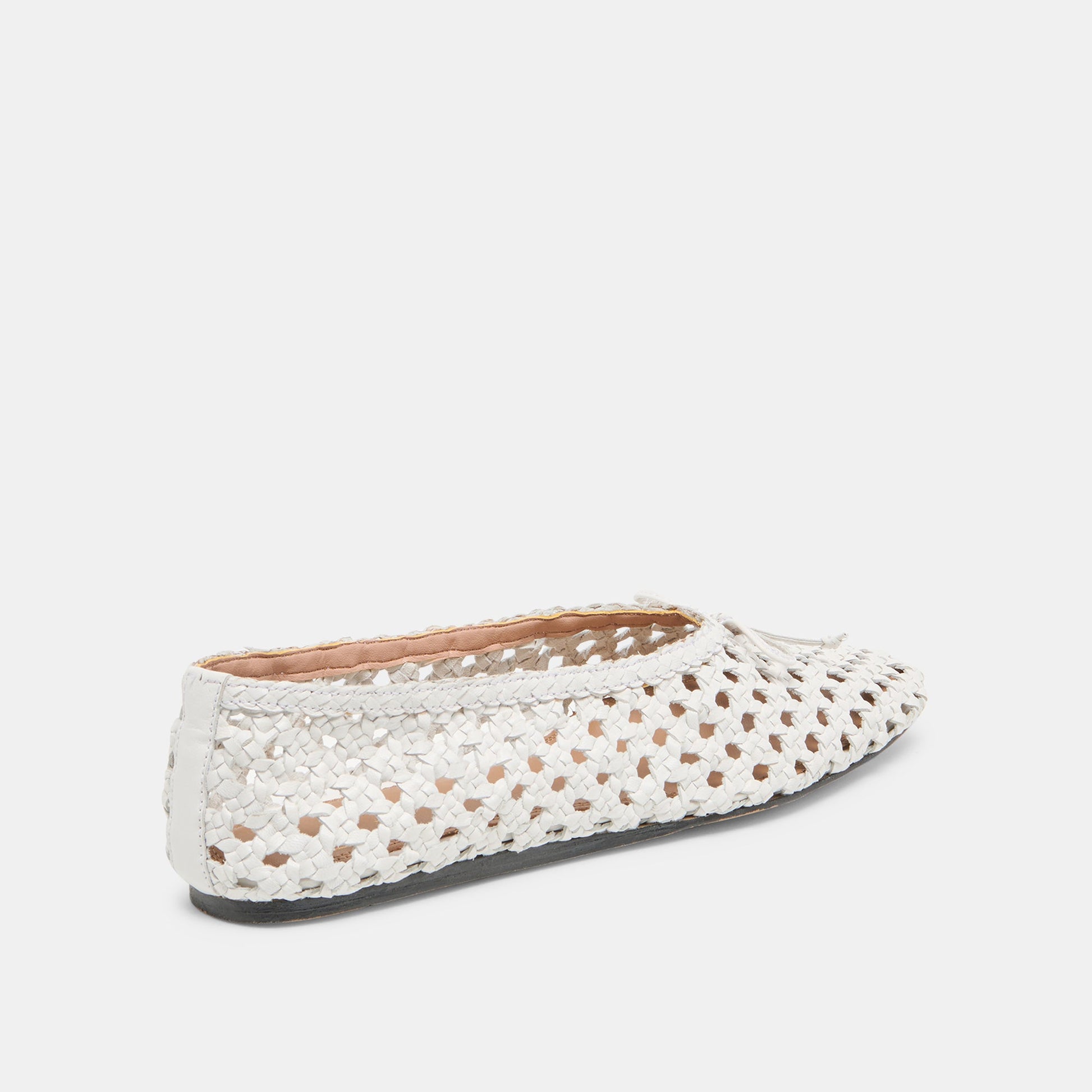 Edda Bone Woven Leather Ballet Flats Dolce Vita
