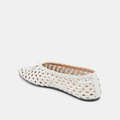 Edda Bone Woven Leather Ballet Flats Dolce Vita