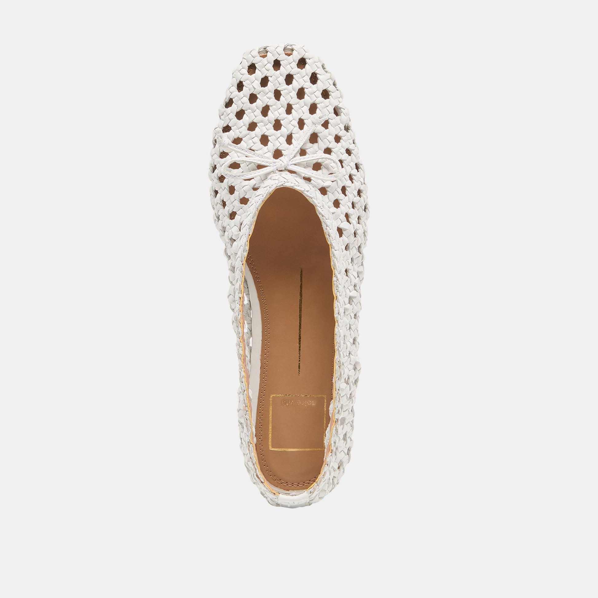 Edda Bone Woven Leather Ballet Flats Dolce Vita