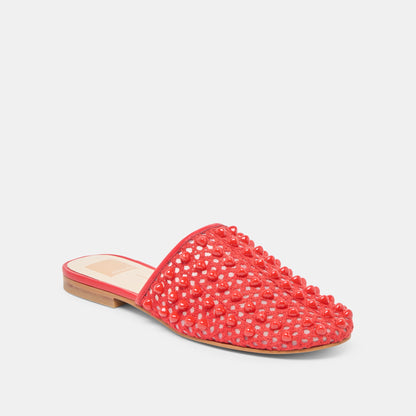 Rova Bead Chili Beaded Mesh Flats Dolce Vita