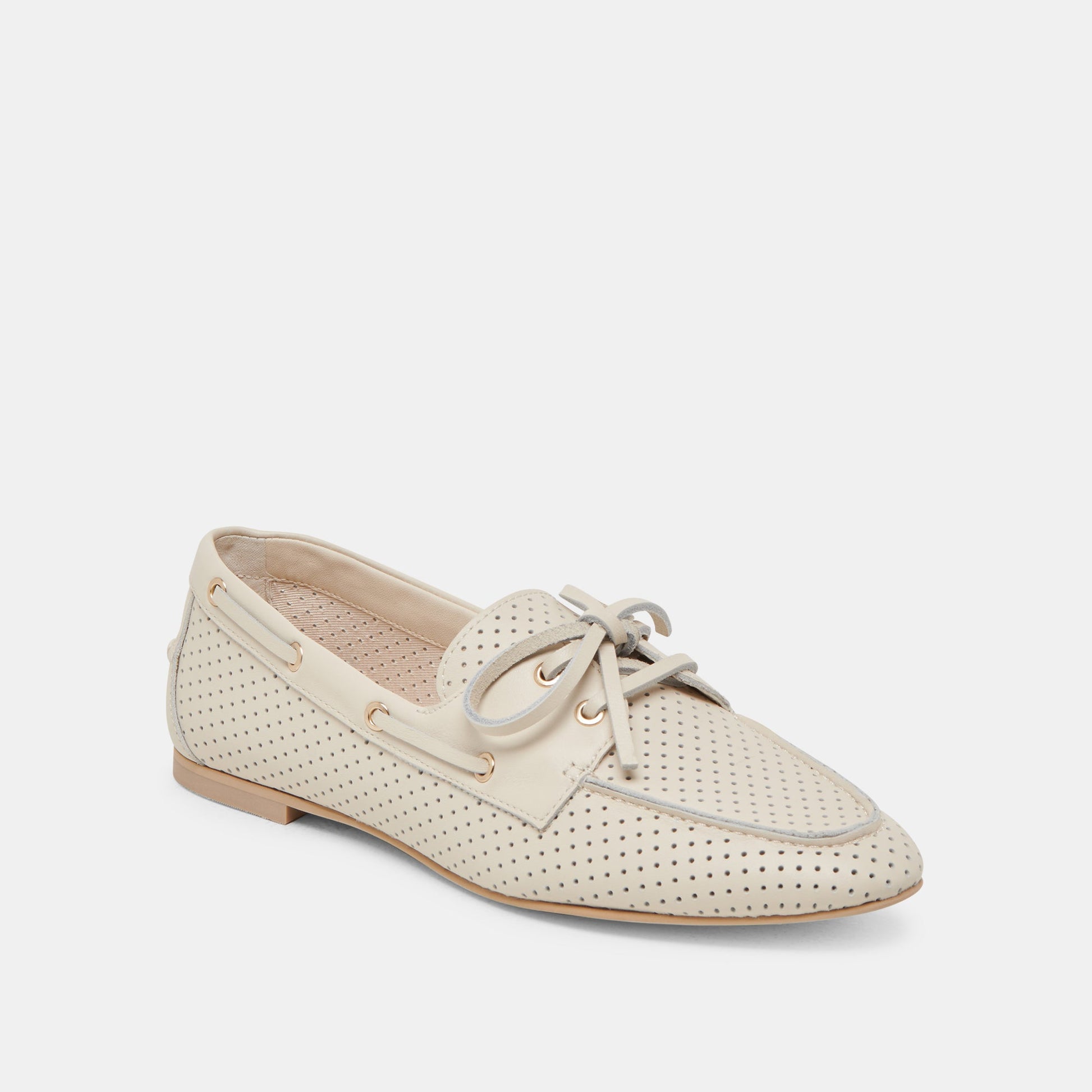 LAKIN LOAFERS IVORY PERFORATED LEATHER Dolce Vita