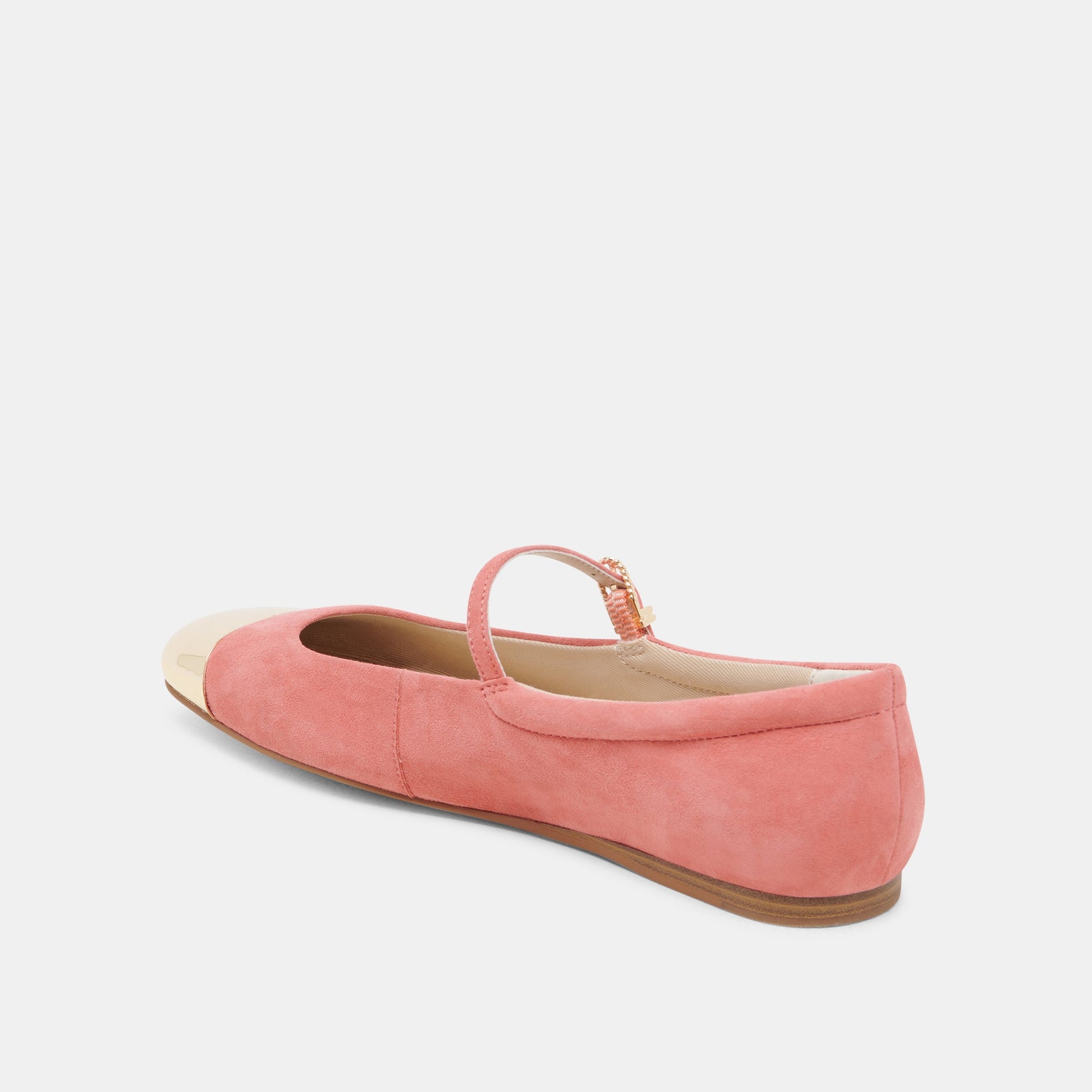 REYES TOE CAP BALLET FLATS CORAL SUEDE Dolce Vita