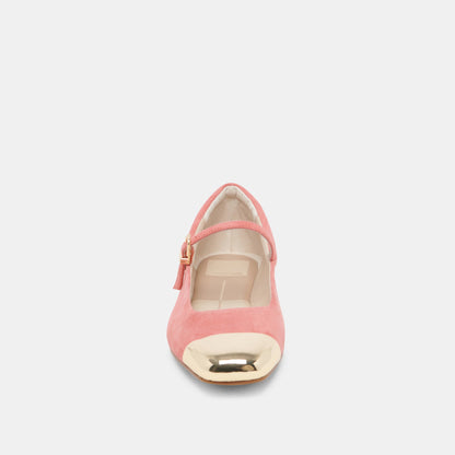 REYES TOE CAP BALLET FLATS CORAL SUEDE Dolce Vita