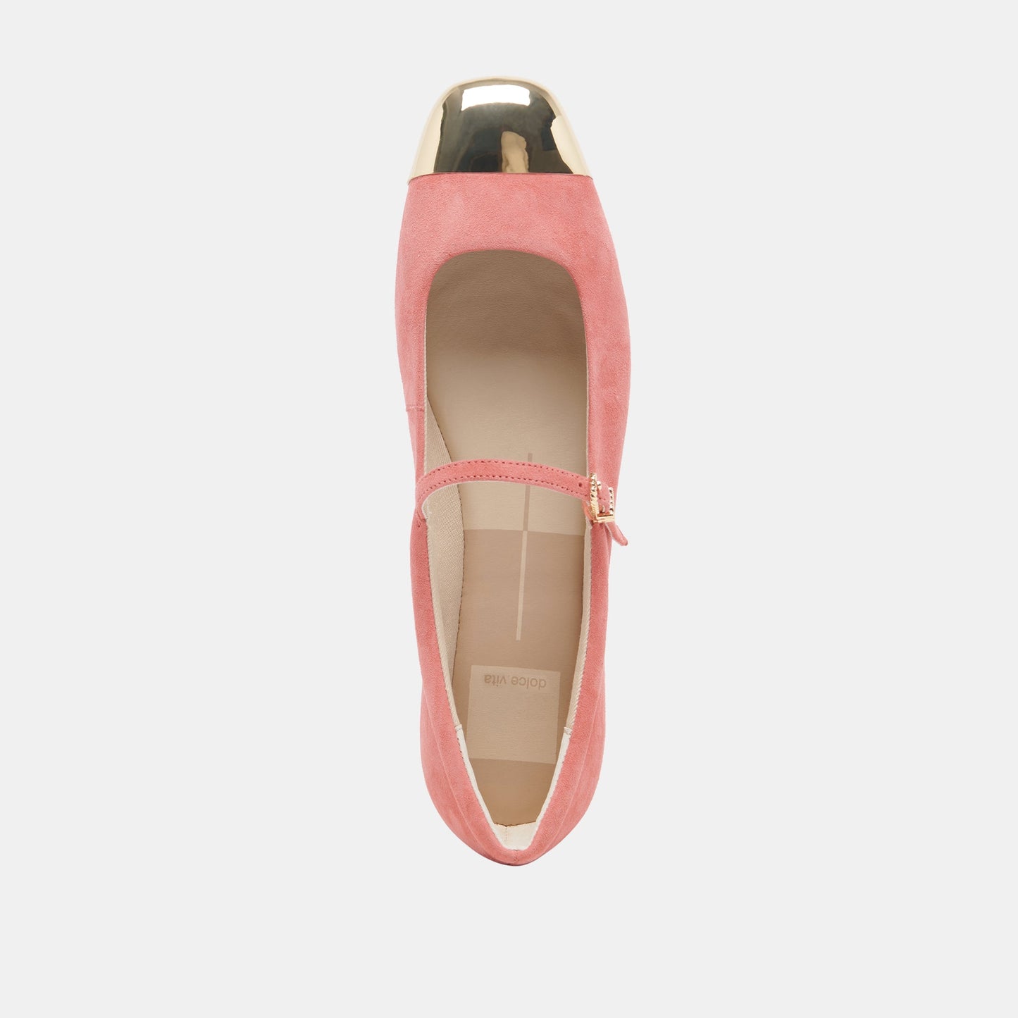 REYES TOE CAP BALLET FLATS CORAL SUEDE Dolce Vita